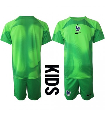 Frankrike Målvakt Bortaställ Barn VM 2022 Kortärmad (+ Korta byxor)
